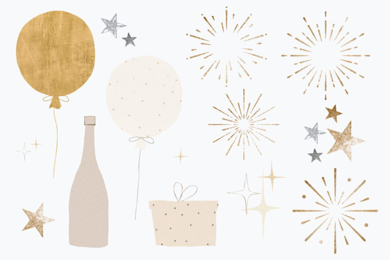 luxury gold festive element vector set