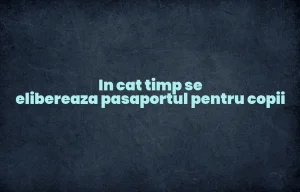 in cat timp se elibereaza pasaportul pentru copii