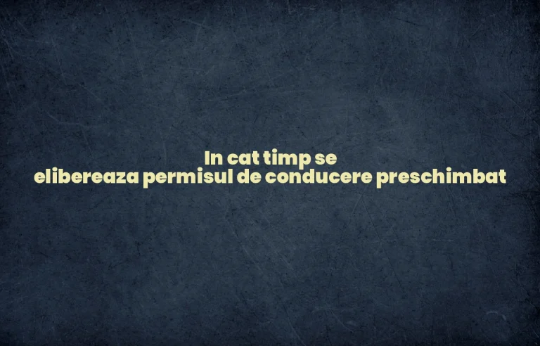 in cat timp se elibereaza permisul de conducere preschimbat