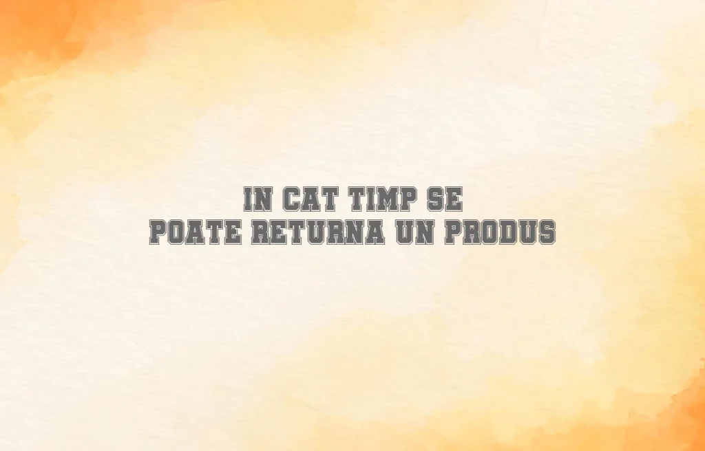 in cat timp se poate returna un produs