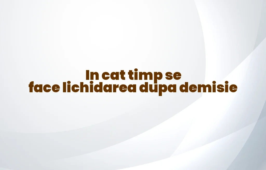 in cat timp se face lichidarea dupa demisie