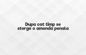 dupa cat timp se sterge o amenda penala