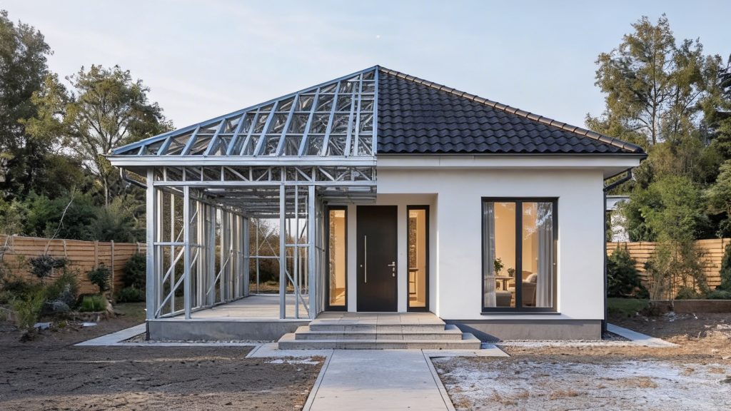 techdaal casa pe structura metalica usoara